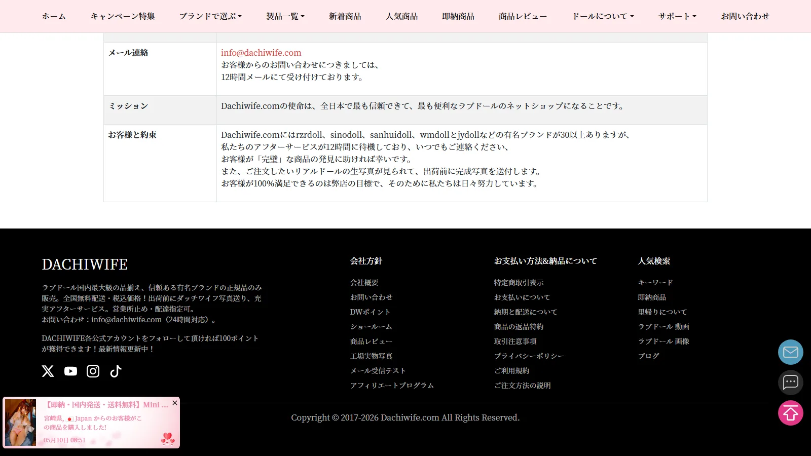 DACHIWIFE 公式 DWポイントの案内